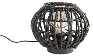 Wiejska lampa stołowa czarna 25 cm - Canna Oswietlenie wewnetrzne