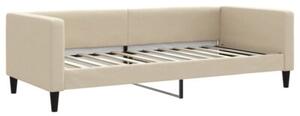 Sofa rozsuwana z szufladami, kremowa, 100x200 cm, tkanina