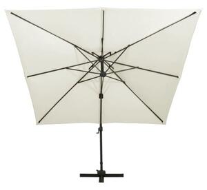 Parasol ogrodowy cantilever z podwójnym blatem 300x300 cm, piaskowy