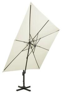 Parasol ogrodowy cantilever z podwójnym blatem 300x300 cm, piaskowy