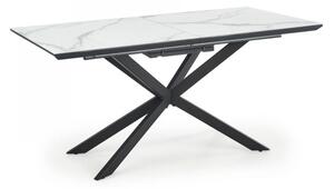 EMWOmeble Stół rozkładany 160-200 DIESEL / blat - biały marmur, c. popiel, nogi - czarny