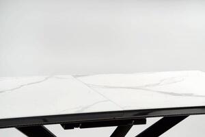 EMWOmeble Stół rozkładany 160-200 DIESEL / blat - biały marmur, c. popiel, nogi - czarny