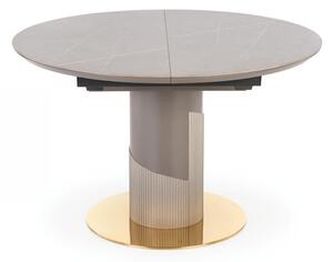 EMWOmeble MUSCAT stół rozkładany blat - popielaty marmur, noga - jasny popiel / złoty (3p=1szt)
