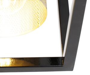 Industrialna lampa sufitowa czarna ze złotem - Cage Tess Oswietlenie wewnetrzne