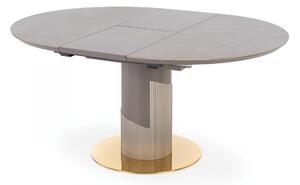EMWOmeble MUSCAT stół rozkładany blat - popielaty marmur, noga - jasny popiel / złoty (3p=1szt)