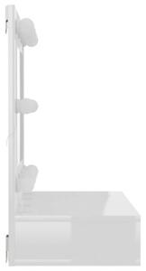 Szafka z lustrem i LED, biała z połyskiem, 60x31,5x62 cm