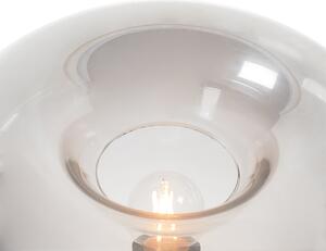 Lampa podłogowa Art Deco czarna z przydymionym szkłem - Busa Oswietlenie wewnetrzne