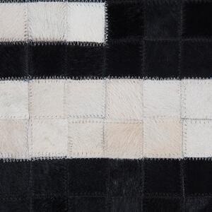 Prostokątny dywan skórzany 80 x 150 cm nowoczesny wzór czarno-biały Bolu Beliani