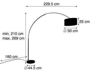 Luk Nowoczesna lampa podłogowa łuk złota klosz 2 50cm podstawa czarna - XXL Oswietlenie wewnetrzne