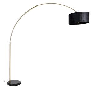 Luk Nowoczesna lampa podłogowa łuk złota klosz czarny 50cm - XXL Oswietlenie wewnetrzne