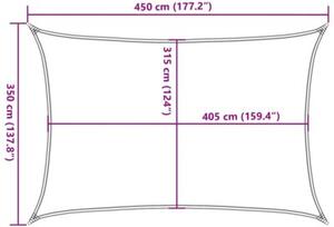 Żagiel przeciwsłoneczny, 160 g/m², jasnozielony, 3,5x4,5m, hdpe