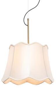 Klasyczna mosiężna lampa wisząca z białym kloszem - Nona Oswietlenie wewnetrzne
