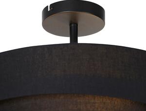 Nowoczesna lampa sufitowa czarna 45 cm 3-punktowa - Drum Trio Oswietlenie wewnetrzne