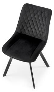 Czarne krzesło tapicerowane welurem - Elpo
