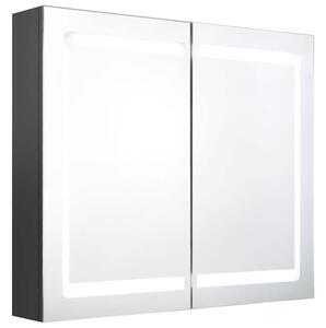 Szafka łazienkowa z lustrem i LED, szara, 80x12x68 cm