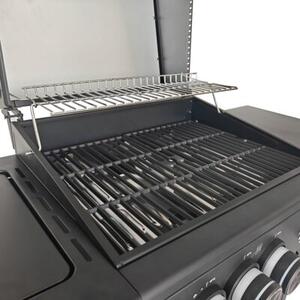 Grill gazowy HEATWAVE 3+1 LED żeliwny ruszt 11.9kW ogród 113,4×49,2×109,4