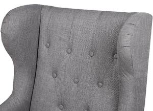 Fotel tapicerowany pikowany wysokie oparcie uszak retro design szary Alta Beliani