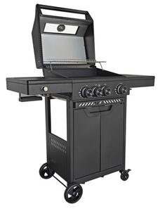 Grill gazowy HEATWAVE 3+1 LED żeliwny ruszt 11.9kW ogród 113,4×49,2×109,4