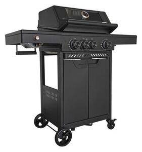 Grill gazowy HEATWAVE 3+1 LED żeliwny ruszt 11.9kW ogród 113,4×49,2×109,4