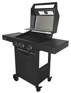 Grill gazowy HEATWAVE 3+1 LED żeliwny ruszt 11.9kW ogród 113,4×49,2×109,4
