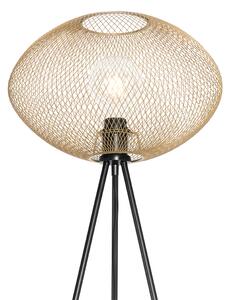 Przemysłowa lampa podłogowa złoty statyw - Molly Oswietlenie wewnetrzne