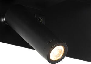 Nowoczesna lampa ścienna czarna w tym LED z USB - Thijs Oswietlenie wewnetrzne
