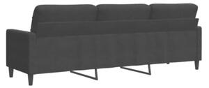 Sofa 3-osobowa, czarny, 210 cm, obita aksamitem