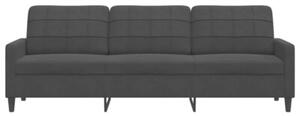 Sofa 3-osobowa, czarny, 210 cm, obita aksamitem