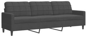 Sofa 3-osobowa, czarny, 210 cm, obita aksamitem