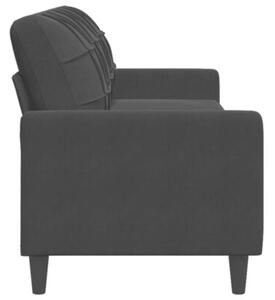 Sofa 3-osobowa, czarny, 210 cm, obita aksamitem