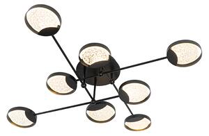 Lampa sufitowa czarna z diodami LED 3-stopniowo ściemnianymi 8 lampkami - Patrick Oswietlenie wewnetrzne