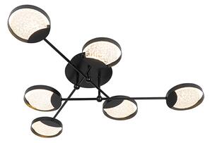 Plafondlamp zwart incl. LED 3-staps dimbaar 6-lichts - Patrick Oswietlenie wewnetrzne