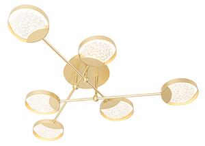 Lampa sufitowa złota z 3-stopniowym ściemnianiem LED 6 lamp - Patrick Oswietlenie wewnetrzne