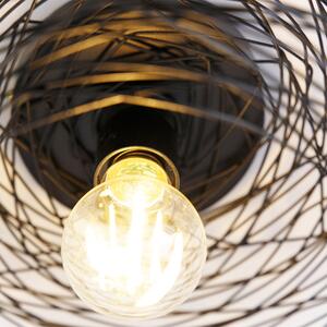 Designerska lampa sufitowa czarna owalna - Sarella Oswietlenie wewnetrzne