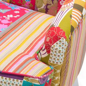 Fotel uszak tapicerowany materiałowy pikowany patchwork wielokolorowy różowy Molde Beliani