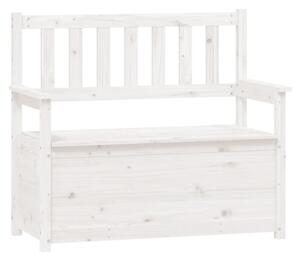 Ławka, biała, 112,5x51,5x96,5 cm, lite drewno sosnowe