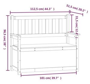 Ławka, biała, 112,5x51,5x96,5 cm, lite drewno sosnowe