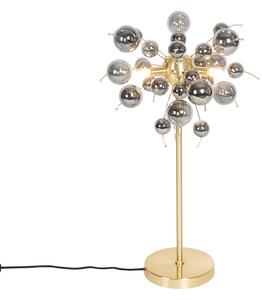Designerska lampa stołowa mosiężna z przydymionym szkłem 3-punktowa - Explode Oswietlenie wewnetrzne