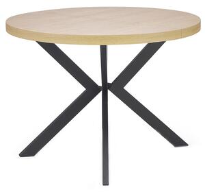 Okrągły rozkładany stół w kolorze dąb złoty + czarny - Revlos