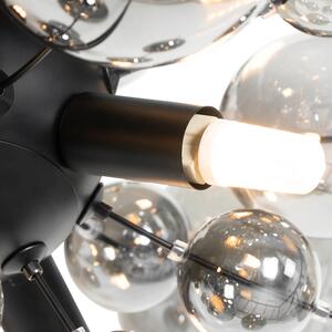 Designerska lampa wisząca czarna z przydymionym szkłem 8-lamp - Explode Oswietlenie wewnetrzne