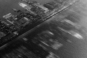 Obraz odbicie Manhattanu w wodzie w wersji czarno-białej