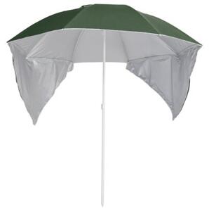 Parasol plażowy ze ściankami bocznymi, zielony, 215 cm