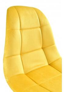 Krzesło tapicerowane AUSTIN VELVET aksamit żółty