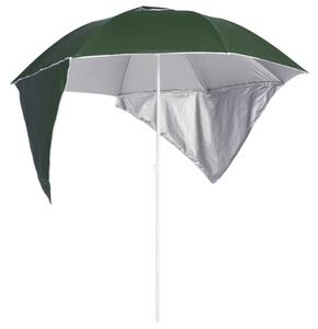 Parasol plażowy ze ściankami bocznymi, zielony, 215 cm