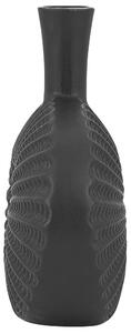 Wazon dekoracyjny czarny kamionkowy butelka nowoczesny 24 cm Arwad Beliani