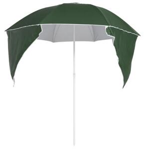 Parasol plażowy ze ściankami bocznymi, zielony, 215 cm