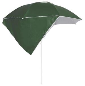 Parasol plażowy ze ściankami bocznymi, zielony, 215 cm