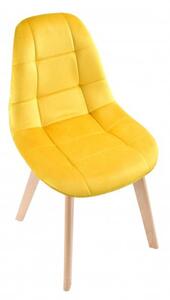 Krzesło tapicerowane AUSTIN VELVET aksamit żółty