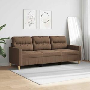 Sofa 3-osobowa, brÄ zowa, 180 cm, tapicerowana tkaninÄ