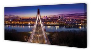 Obraz na płótnie Warszawa Most rzeka panorama